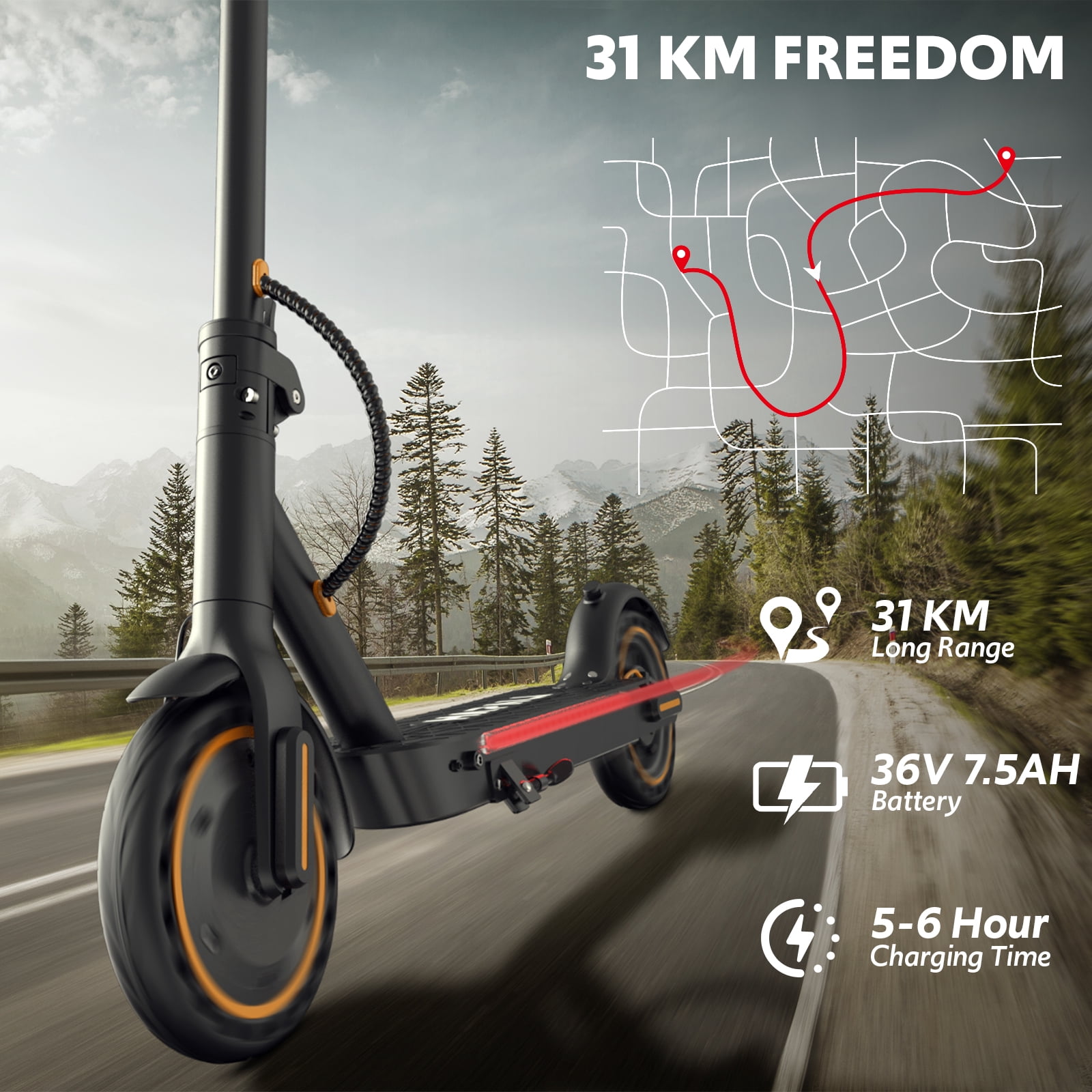 Electric Scooters for Adults, UL2272-Certified, 550W Motor, Folding E-Scooter Built-in Side Lights