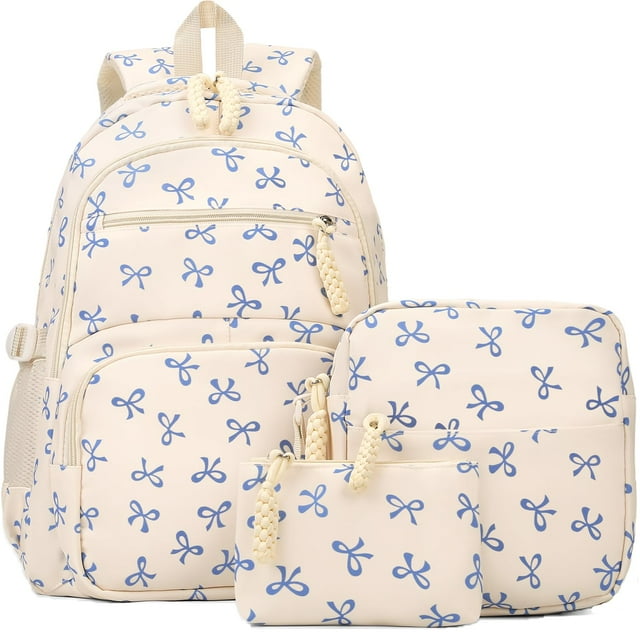Mochila JingyuKJ Coquette Bow de nylon azul para niños
