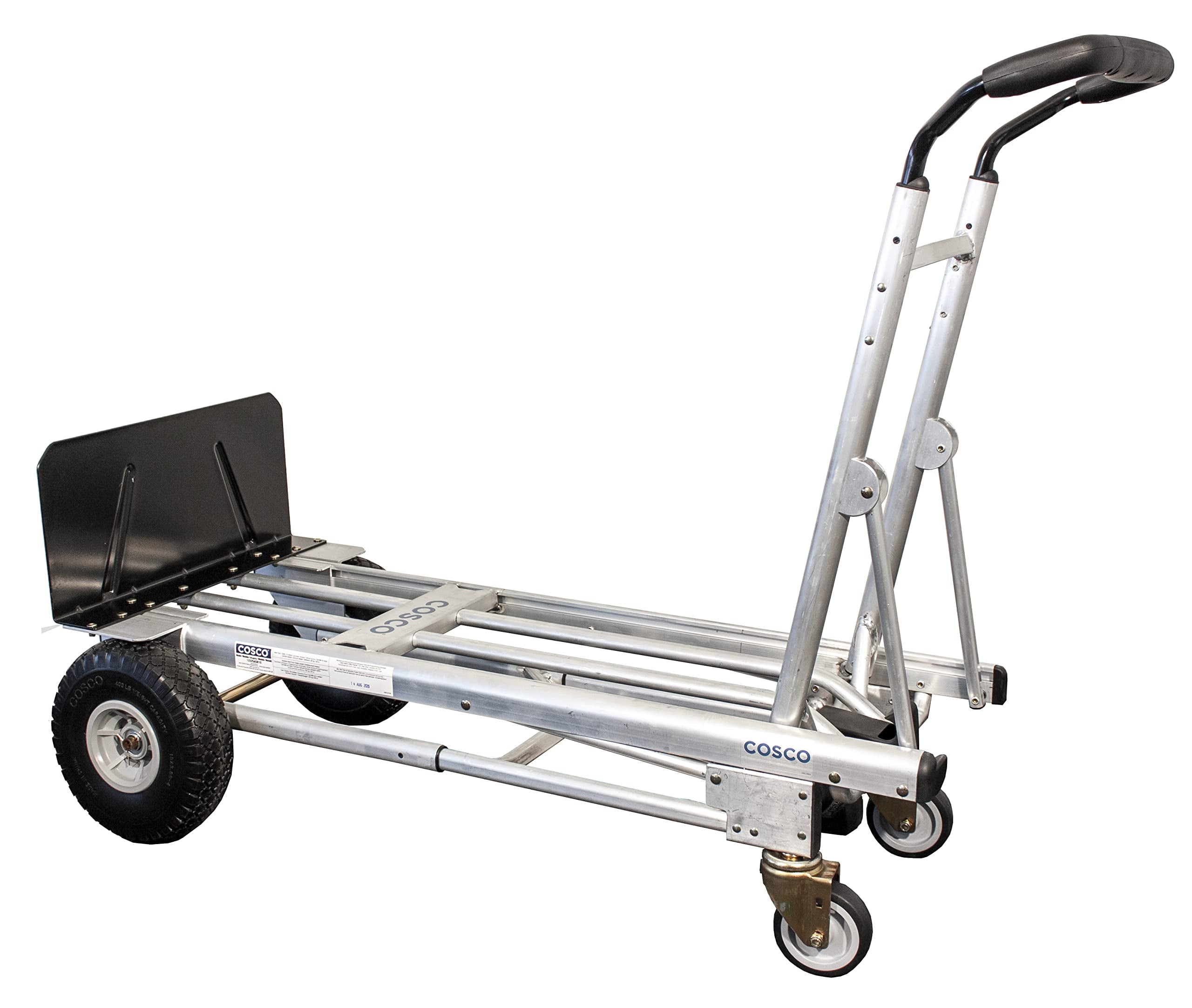 Jumbo 3-in-1 Multi Aluminium Sack Truck up to 450 kg Heavy Duty Transport Trolley Large Wheels Ergonomic Handle Transport Hand Truck Cosco Stacking Trolley Multifunctional