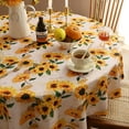 thumbnail image 3 of Sunflower Tablecloth,Orange Floral Table Cloth for Round Tables,Waterproof Resistant Flower Table Cover for Kitchen Dining Room(60 Inch Round), 3 of 6