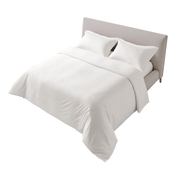 King Size 100% Cotton Duvet Cover Set 3 Pieces Includes 1 Duvet Cover 104 x 90 in and 2 Pillow Shams 20 x 36 in Soft Breathable Double Zipper Closure White