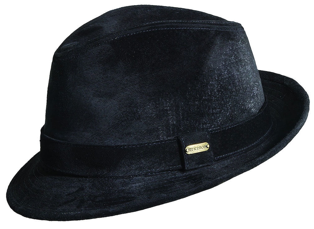 stetson leather fedora