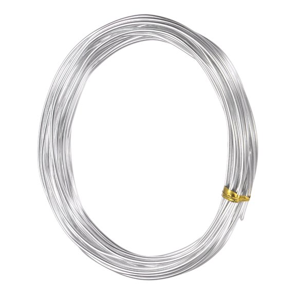 Alambre de entrenamiento para bonsáis, 1.5mm 16.4 pies de longitud total, alambres de aluminio para dar forma, 5 metros plateados