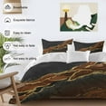thumbnail image 3 of Black Gold Marble Bedding Duvet Cover Set Full Size 4 Pieces Brown Luxury Modern Abstract Wave Texture Bedding Set with Zipper Closure, 1 Comforter Cover 86x86 Inches 1 Flat Sheet & 2 Pillow Cases, 3 of 7