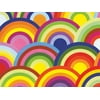 Pack of 1, Rainbow Circles 26" x 417' Half Ream Roll Gift Wrap for Holiday, Party, Kids' Birthday, Wedding & Special Occasion Packaging