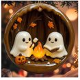 thumbnail image 1 of Decoración Colgante de Escena de Halloween: Dos Lindos Fantasmas Asando a La Parrilla, 1 of 6