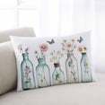 thumbnail image 2 of Pastoral Floral Throw Pillow Cover 16 x 24 Inch Decorative Pillow Cover Colorful Flowers Butterflies Garden Lumbar Pillowcase Seasonal Rectangle Cushion Case for Couch Sofa Bed Living Room, 2 of 7