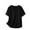 Black, variant on yillto Womens Plus Size Shirts Cotton Short Sleeve V Neck Summer Solid Color Tee Casual Loose Tshirts