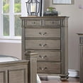thumbnail image 4 of Furniture of America Damos Traditional Solid Wood 6-Drawer Chest in Gray, 4 of 4