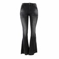 thumbnail image 6 of adviicd Womens Stretchy Low Rise Butt Lifting Flare Jeans Denim Bell Bootcut Pants (Black, M), 6 of 6