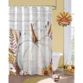 thumbnail image 3 of Fall Shower Curtain White Pumpkin Bathroom Curtains with Hooks, Waterproof Fabric Harvest Cotton Leaves Wheat Ears Wood Thanksgiving Bath Shower Curtains Set for Bathroom Bathtubs Decor 72x72 Inch, 3 of 7