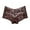 Coffee, variant on Women's Floral Lace Underwear Scalloped Mid Rise Soft Stretch Boxers Shorts Panties Bottoms, Coffee, Size L