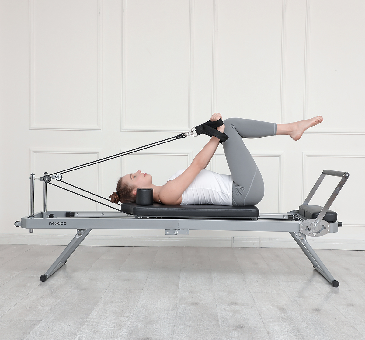 Nexace Foldable Pilates Reformer Machine For Home Strengthening And Nexace Foldable Pilates Reformer Machine For Home Strengthening And
