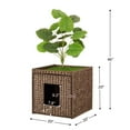 thumbnail image 4 of Unipaws Cat Litter Box Enclosure with Faux Plant and Litter Mat, Hidden Handwoven Rattan Planter Cat House Furniture, Espresso, 4 of 7