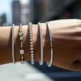 thumbnail image 5 of Gold Plated Zirconia Tennis Bracelet for Women and Men-3/4mm width, Jewelry Gift for Her |Size 6.5-7.5 Inch, 5 of 6