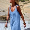 thumbnail image 5 of GILIGEGE Women's Casual Loose Overalls Jumpsuits One Piece Sleeveless Flowy Wide Leg Long Pant Rompers Wide Leg Overalls for Women Sleeveless Jumpsuits Suspender Overalls Loose Comfy Baggy Rompers, 5 of 7