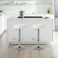 thumbnail image 3 of Costway Set of 2 Round Bar Stool PU Adjustable Swivel Pub Chair W/ Footrest White, 3 of 10