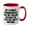 thumbnail image 2 of My Favorite Granddaughter Gave Me This Mug. Two Tone 11oz Mug, Granddaughter Cup, Sarcastic Gifts For Granddaughter from Grandma, Cheap granddaughter gifts, Inexpensive granddaughter gifts, Low cost, 2 of 2