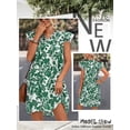 thumbnail image 7 of Nlife Women Floral Print Lace Up V Neck Ruffle Short Sleeve Mini Dress, 7 of 7