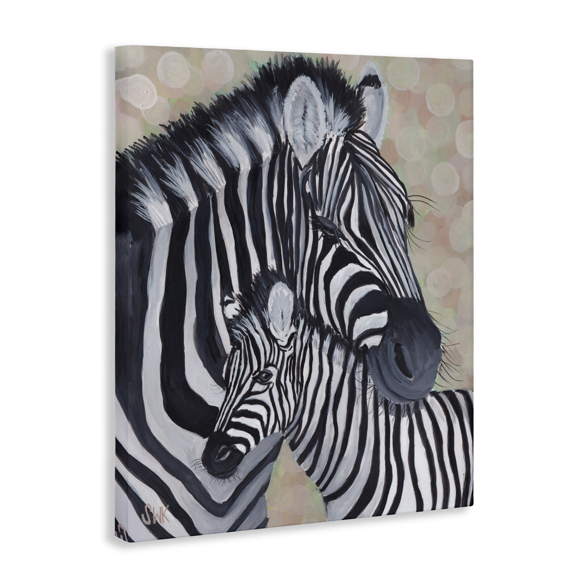 Stupell Industries Mama Zebra & Her Foal Canvas Wall Art, design by Sarah Waldron Kimball