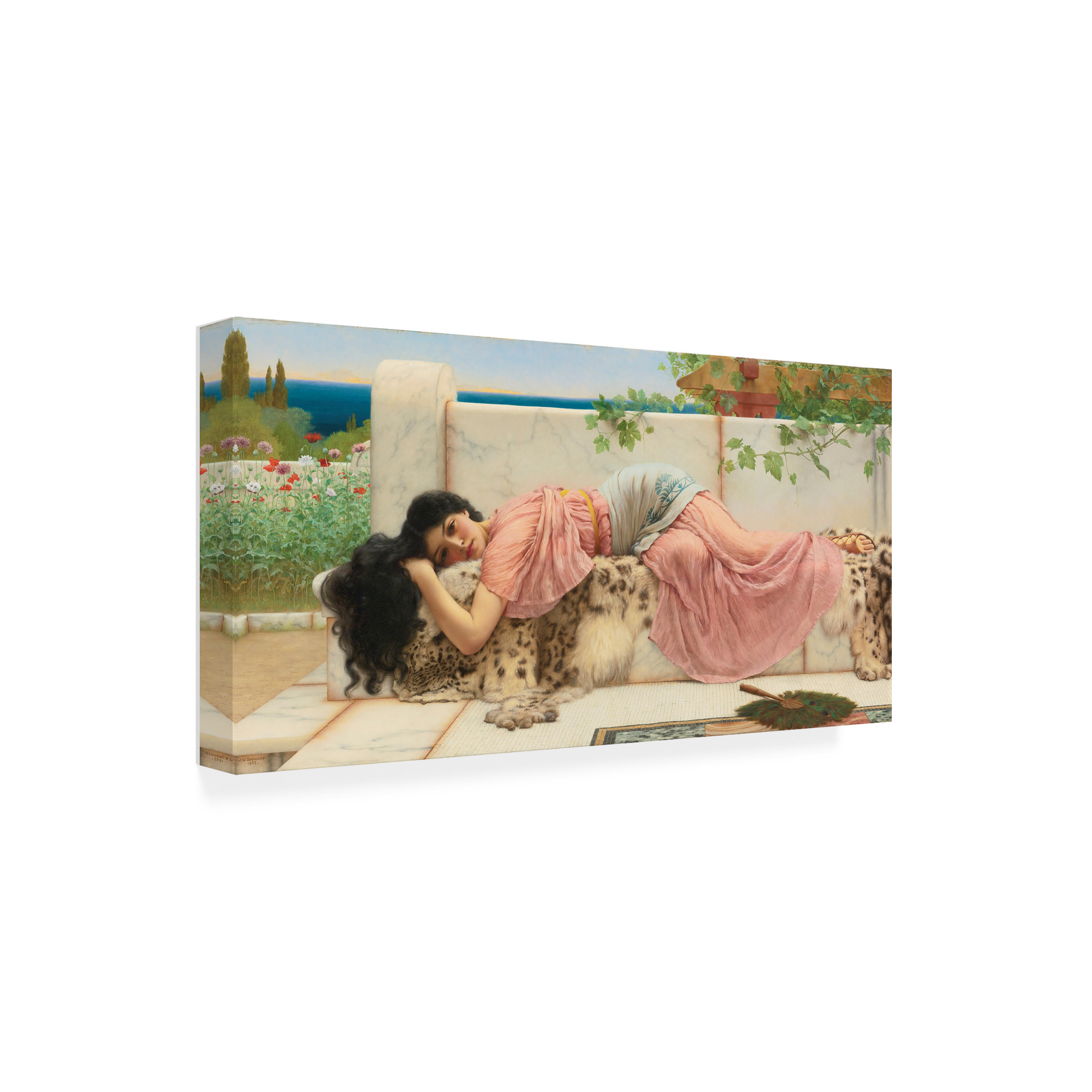Canvas Wall Art - Masters Collection 'When The Heart Is Young John William Godward' Wall Art for Living Room, Bedroom, or Office DÃ©cor by Trademark Fine Art - 19 x 10 Inches