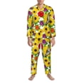 thumbnail image 3 of Wukai Tiger Swallowtail On Flowers Men's Long-Sleeve Pajama Set - Comfortable Sleepwear with Button-Down Shirt and Pants-X-Large, 3 of 7