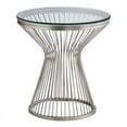 thumbnail image 2 of Home Square 23.5" Glass Top Accent End Table in Stainless Steel - Set of 2, 2 of 5