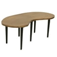 thumbnail image 2 of Industrial Kidney Bean Shaped Brass Top Coffee Table with Tapered Legs, Brass and Black, 2 of 6