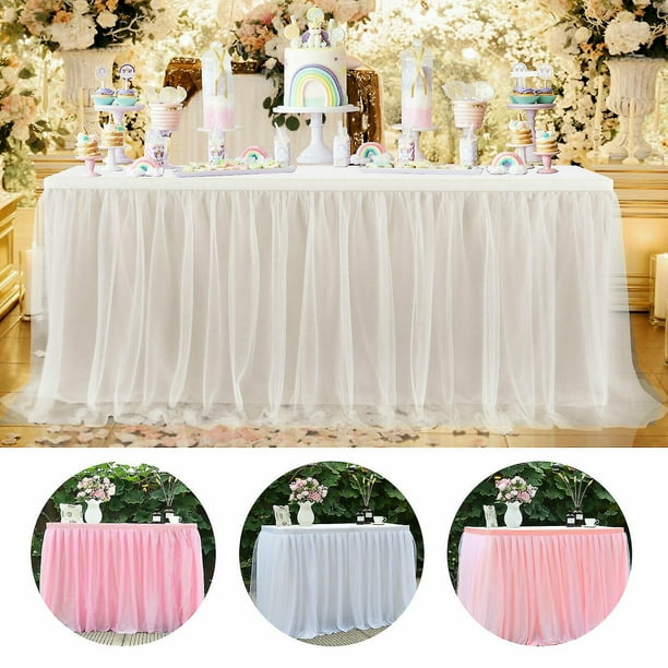 Tutu Tulle Table Skirt Fluffy Table Cloth Cover Wedding Birthday Party Decor Walmart