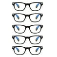 thumbnail image 2 of EYE ZOOM 5 Pack Vintage Plastic Frame Blue Light Blocking Reading Glasses for Man and Women, Black, +1.50, 2 of 4