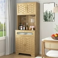 thumbnail image 2 of Kepooman Tall Pantry Buffet Cabinet Freestanding Hutch Cupboard for Home, Kitchen,Tall Freestanding Liquor Cabinet Bar for Kitchen, Dining Room, 2 of 12