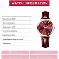 thumbnail image 3 of Leather Women Watches Ladies Dress Analog Quartz Date Classic Luminous Leather Strap 3ATM Waterproof Female Wrist Watch, 3 of 7