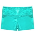 thumbnail image 3 of Rswnyirn Kids Girls Boys Metallic High Waist Ballet Jazz Dance Gymnastic Booty Shorts Blue Green 8, 3 of 5