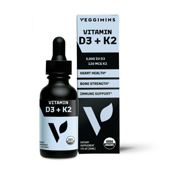 Veggimins Organic Vitamin D3 K2, 1oz