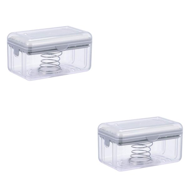Advancent Soporte de espuma para baño, escurridor de ropa, caja contenedora con tapa, accesorios de limpieza de ropa para baño, viajes al aire libre gris 2piezas Advancent CBP192596