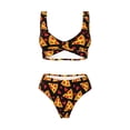 thumbnail image 4 of Rocae Cartoon Pizza for Bikini Set for Women Two Piece Sexy High Swimsuits Split Crossover Bikini XX-Large, 4 of 9