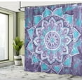 thumbnail image 4 of Ambesonne Mandala Shower Curtain, Grunge Modern Art Flowers, 69"Wx84"L, Aqua Quartz, 4 of 4
