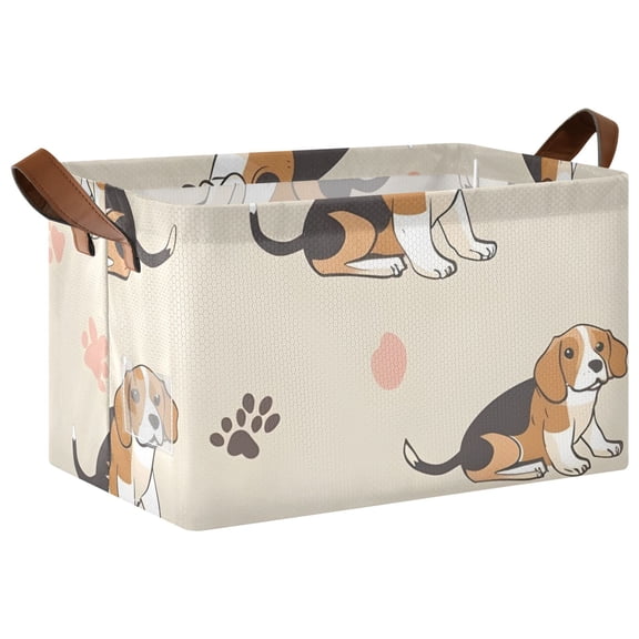 Ryvnso Beagle Dog Storage Bins Large Basket Foldable Cube Toys Organizer with Handles 1 PC