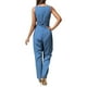 thumbnail image 1 of Mono sin mangas con cuello en V y pierna ancha para mujer - Mono con cintura ajustable para llevar en verano en ocasiones informales, 1 of 5