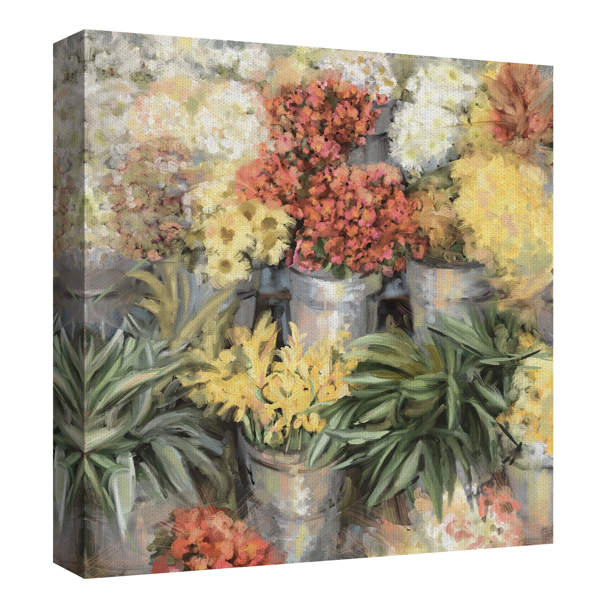 Masterpiece Art Gallery Spring Market Flower Bouquet By Studio Arts Canvas Art Print 24" x 24"