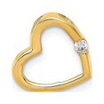 thumbnail image 5 of 14K Yellow Gold AA Diamond Heart Chain Slide Pendant, 5 of 7