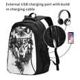 thumbnail image 5 of Lafuoo Majestic Wolf Landscape Pattern USB Backpack, Multi-Pocket Laptop Backpack, Unisex Travel Backpack for Office, Work-One Size, 5 of 7