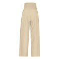 thumbnail image 5 of Beige Women's Casual Pants, High Waist Wide Leg Palazzo Pants For Women Smocked Elastic Waist Loose Comfy Casual Pajama Pants Pockets,Women's Casual Pants M, 5 of 7