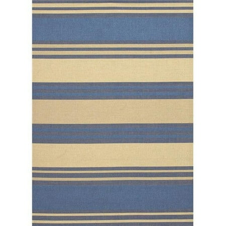 Couristan 30710123086130T 9 ft. 2 in. x 12 ft. Five Seasons South Padre Rectangle Area Rug - Blue & Cream
