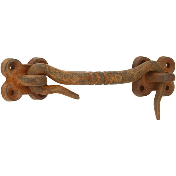 Cabin Hook, 4 Inches Iron Eye Latches Cabin Door Gate Latches, Window Sash Catch Hook Lock, Rust Finish
