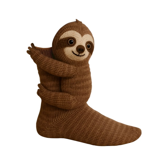 TELOLY 3D Knit Animal Socks Sloth, Machine Washable Knit Socks for Men and Women, Various Animal Pattern Designs, Winter Warm Style