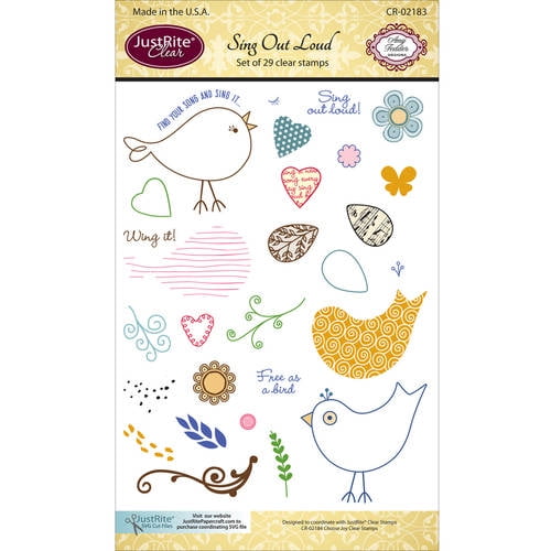 justrite papercraft clear stamps 4 x6 sing out loud pk 1 justrite