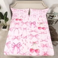 thumbnail image 2 of Feelyou Cartoon Bow-tie Twin Sheet Sets, Pink Butterfly Bow Knot Bedding, 3pcs, 2 of 7
