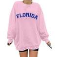thumbnail image 2 of WEAIXIMIUNG Sweat à Fermeture Éclair pour Femmes Sans Capuche Grande Taille Mode Décontractée Imprimé Lettre Col Rond Manches Longues Sweat de Festival Léger, 2 of 5