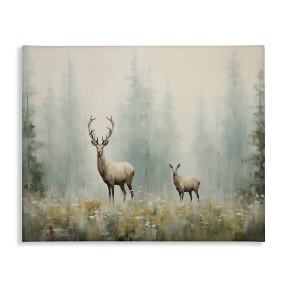 Stupell Industries Scandinavian Faraway Deer in Meadow Canvas Art, 20 x 16, by Arlington Prints